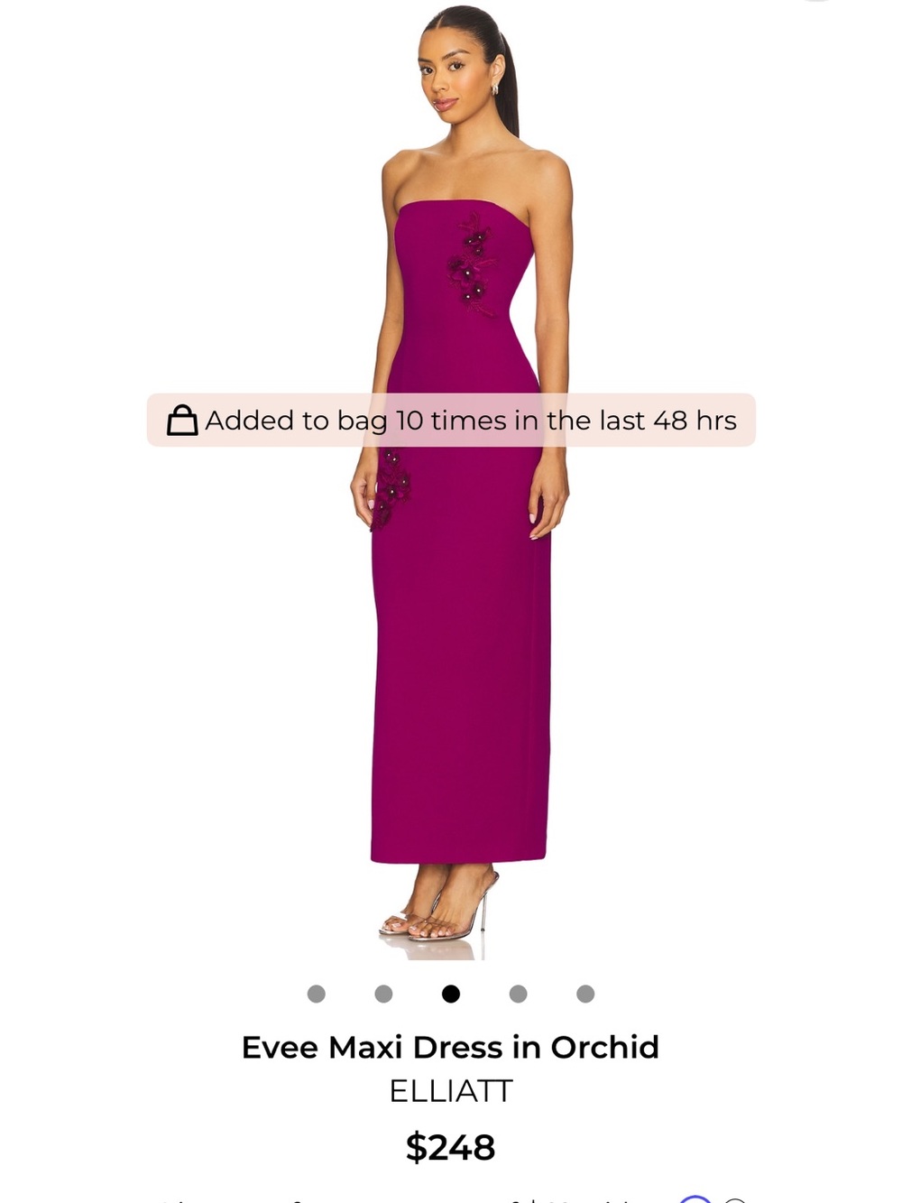 Elliatt Strapless Maxi Dress in Orchid